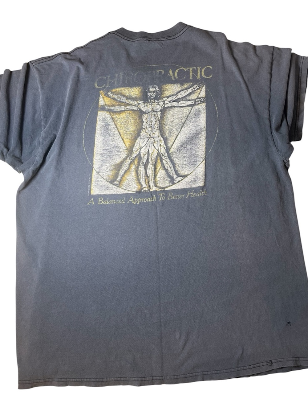 Delta we Charcoal Short Sleeve Tee with Gold Graphic